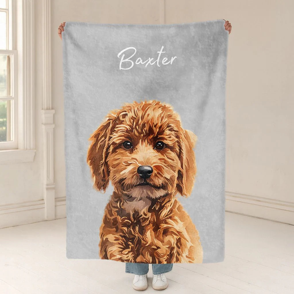 Image of Custom Dog Face Blanket